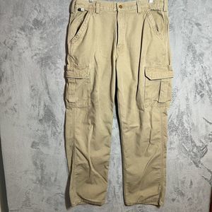 Carhartt Pants Mens 36x34 Khaki Cargo Canvas FR Flame Resistant FRB240-GKH